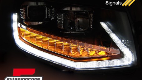 LED prednja svjetla TubeLight SEQ žmigavci (crna) / VW T6 (2015-2019), LPVWS8