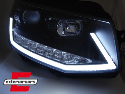 LED prednja svjetla TubeLight SEQ žmigavci (crna/chrome) / VW T6 (2015-2019), LPVWR9