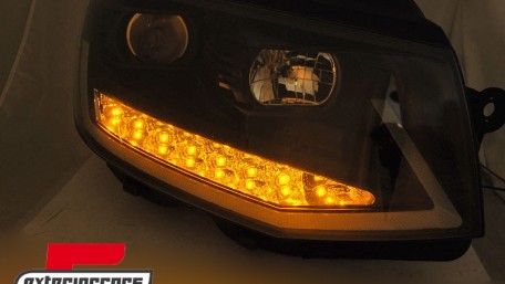 LED prednja svjetla TubeLight SEQ žmigavci (crna/chrome) / VW T6 (2015-2019), LPVWR9