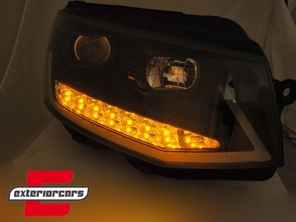 LED prednja svjetla TubeLight SEQ žmigavci (crna/chrome) / VW T6 (2015-2019), LPVWR9