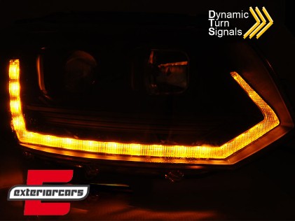 LED prednja svjetla TubeLight SEQ žmigavci T6 look (chrome) / VW T5.1 (2010-2015), LPVWT1