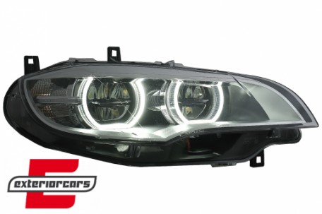 LED prednji farovi 3D Angel Eyes Xenon (chrome) / BMW X6 E71 (2008-2012), HLBME71LED