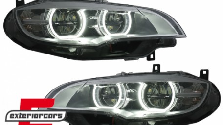 LED prednji farovi 3D Angel Eyes Xenon (chrome) / BMW X6 E71 (2008-2012), HLBME71LED