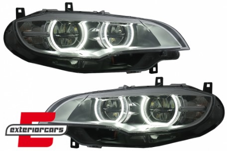 LED prednji farovi 3D Angel Eyes Xenon (chrome) / BMW X6 E71 (2008-2012), HLBME71LED