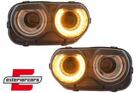 LED prednji farovi (crna) / Dodge Challenger (2015-2023), HLDOGCHA3F
