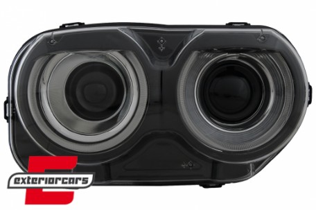 LED prednji farovi RGB svjetla (crna) / Dodge Challenger (2015-2023), HLDOGCHA3FR