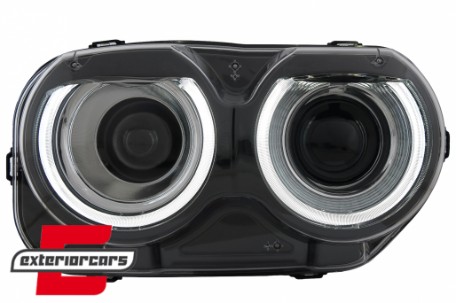 LED prednji farovi RGB svjetla (crna) / Dodge Challenger (2015-2023), HLDOGCHA3FR