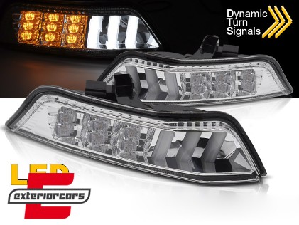LED prednji žmigavci SEQ sa pozicijskim svjetlom (chrome) / Ford Mustang Mk6 VI (2015-2017), KPFO04