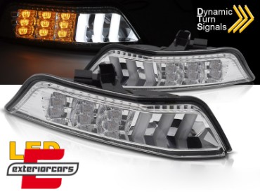LED prednji žmigavci SEQ sa pozicijskim svjetlom (chrome) / Ford Mustang Mk6 VI (2015-2017), KPFO04