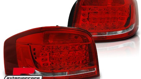 LED stražnja svjetla (crvena/kristal) / Audi A3 8P Hatchback (2008-2012) 3 vrata, LDAUB6