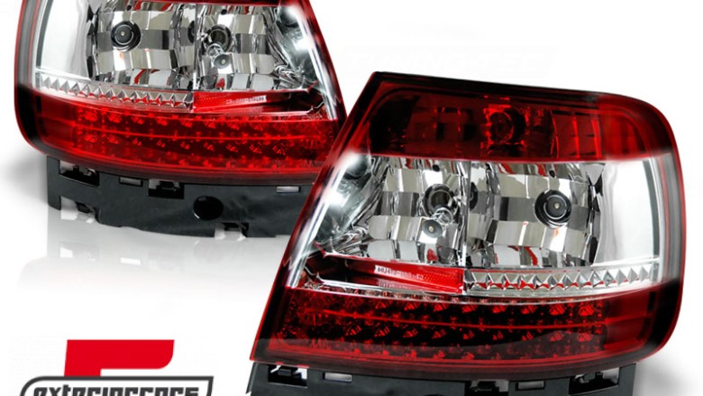 LED stražnja svjetla (crvena/kristal) / Audi A4 B5 (1994-09.2000) limuzina, LDAU25