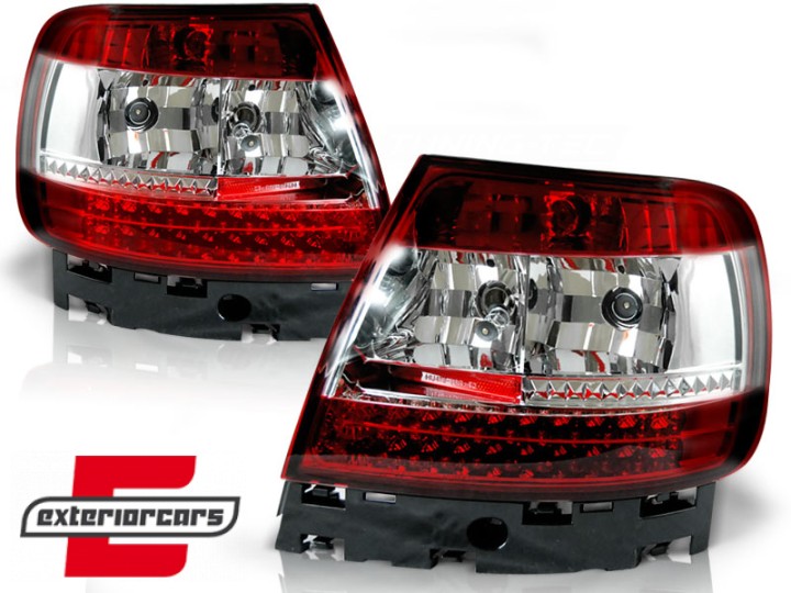 LED stražnja svjetla (crvena/kristal) / Audi A4 B5 (1994-09.2000) limuzina, LDAU25