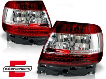 LED stražnja svjetla (crvena/kristal) / Audi A4 B5 (1994-09.2000) limuzina, LDAU25