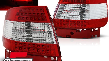 LED stražnja svjetla (crvena/kristal) / Audi A4 B5 (1994-09.2000) limuzina, LDAU81