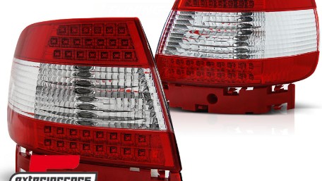 LED stražnja svjetla (crvena/kristal) / Audi A4 B5 (1994-09.2000) limuzina, LDAU81