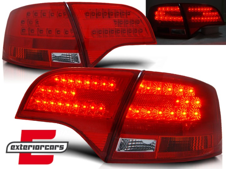 LED stražnja svjetla (crvena/kristal) / Audi A4 B7 (2004-2008) karavan, LDAU60