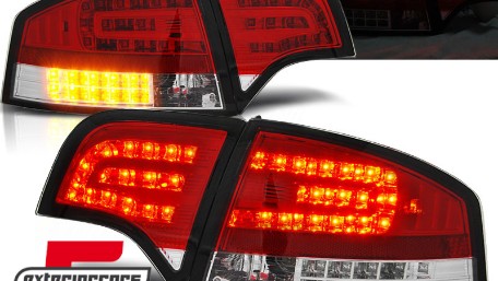 LED stražnja svjetla (crvena/kristal) / Audi A4 B7 (2004-2008) limuzina, LDAU70
