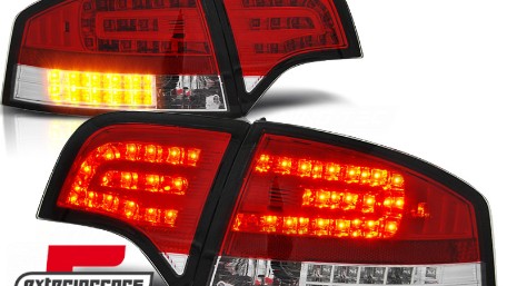 LED stražnja svjetla (crvena/kristal) / Audi A4 B7 (2004-2008) limuzina, LDAU70