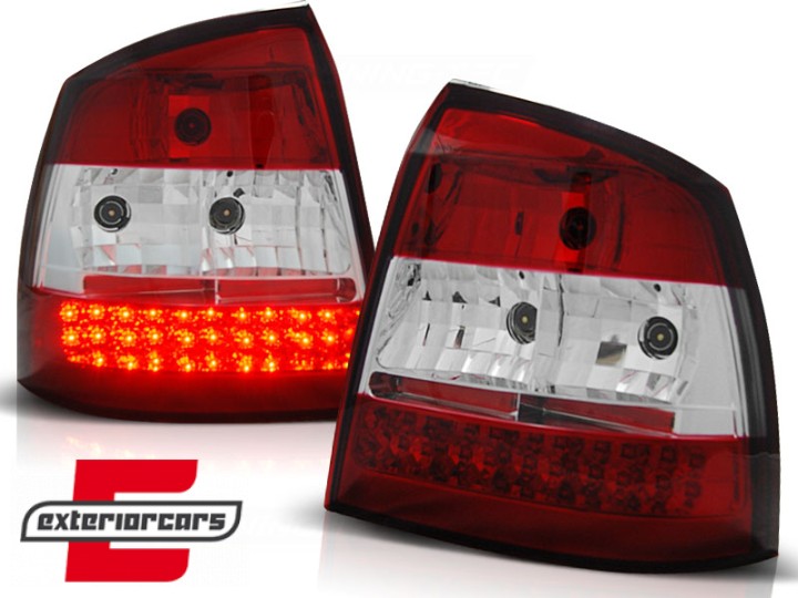 LED stražnja svjetla (crvena/kristal) / Opel Astra G (1997-2004) hatchback 3V 5V, LDOP01