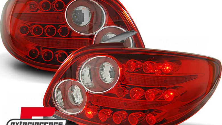 LED stražnja svjetla (crvena/kristal) / Peugeot 206 (10.1998-2009) hatchback 3V 5V, LDPE13