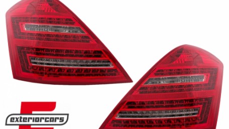 LED stražnja svjetla Facelift dizajn (crvena/kristal) / Mercedes S-klasa W221 (2005-2009), LDME50