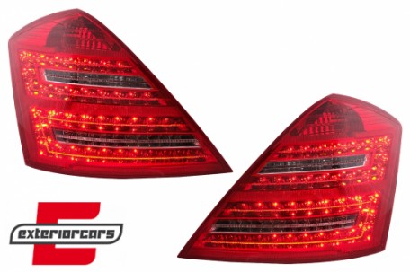 LED stražnja svjetla Facelift dizajn (crvena/kristal) / Mercedes S-klasa W221 (2005-2009), LDME50