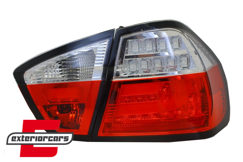 LED stražnja svjetla LedBar (crvena/kristal) / BMW serije 3 E90 limuzina (2005-2008), LDBM72