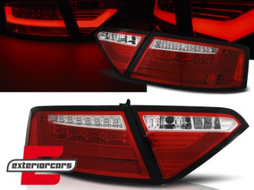 LED stražnja svjetla LedBar dizajn (crvena/kristal) / Audi A5 8T Coupe Cabrio Sportback (2007-2011), LDAUE2
