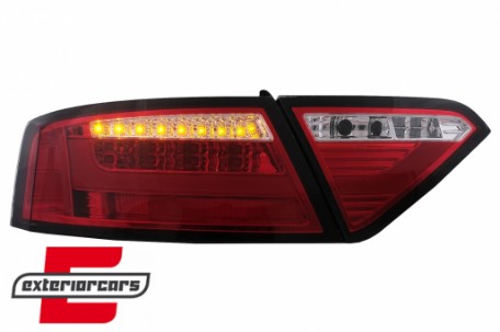 LED stražnja svjetla LedBar dizajn (crvena/kristal) / Audi A5 8T Coupe Cabrio Sportback (2007-2011), LDAUE2