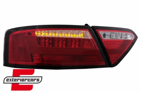 LED stražnja svjetla LedBar dizajn (crvena/kristal) / Audi A5 8T Coupe Cabrio Sportback (2007-2011), LDAUE2