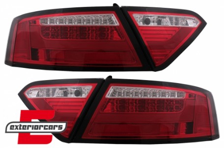 LED stražnja svjetla LedBar dizajn (crvena/kristal) / Audi A5 8T Coupe Cabrio Sportback (2007-2011), LDAUE2