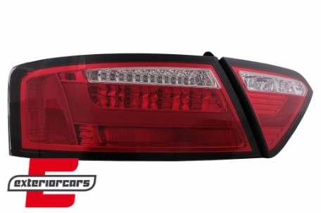 LED stražnja svjetla LedBar dizajn (crvena/kristal) / Audi A5 8T Coupe Cabrio Sportback (2007-2011), LDAUE2