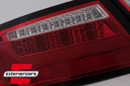 LED stražnja svjetla LedBar dizajn (crvena/kristal) / Audi A5 8T Coupe Cabrio Sportback (2007-2011), LDAUE2