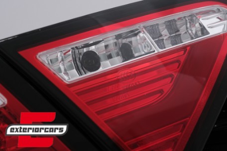 LED stražnja svjetla LedBar dizajn (crvena/kristal) / Audi A5 8T Coupe Cabrio Sportback (2007-2011), LDAUE2