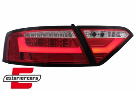 LED stražnja svjetla LedBar dizajn (crvena/kristal) / Audi A5 8T Coupe Cabrio Sportback (2007-2011), LDAUE2