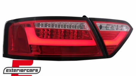 LED stražnja svjetla LedBar dizajn (crvena/kristal) / Audi A5 8T Coupe Cabrio Sportback (2007-2011), LDAUE2
