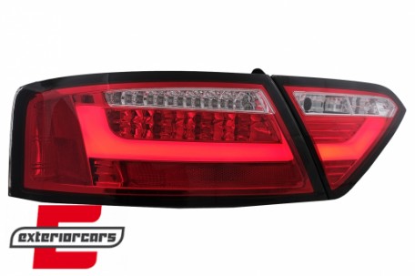 LED stražnja svjetla LedBar dizajn (crvena/kristal) / Audi A5 8T Coupe Cabrio Sportback (2007-2011), LDAUE2