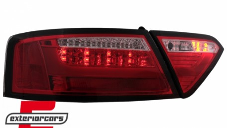 LED stražnja svjetla LedBar dizajn (crvena/kristal) / Audi A5 8T Coupe Cabrio Sportback (2007-2011), LDAUE2