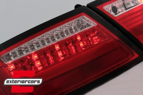 LED stražnja svjetla LedBar dizajn (crvena/kristal) / Audi A5 8T Coupe Cabrio Sportback (2007-2011), LDAUE2