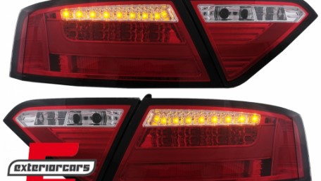 LED stražnja svjetla LedBar dizajn (crvena/kristal) / Audi A5 8T Coupe Cabrio Sportback (2007-2011), LDAUE2