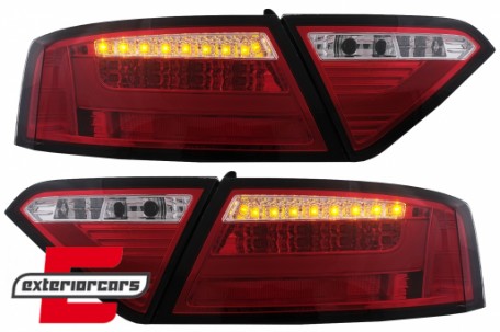 LED stražnja svjetla LedBar dizajn (crvena/kristal) / Audi A5 8T Coupe Cabrio Sportback (2007-2011), LDAUE2