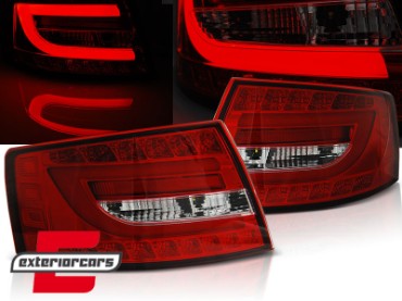 LED stražnja svjetla LedBar dizajn (crvena/kristal) / Audi A6 C6 4F limuzina (2004-07.2008), LDAUC0