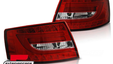 LED stražnja svjetla LedBar dizajn (crvena/kristal) / Audi A6 C6 4F limuzina (2004-07.2008), LDAUC0