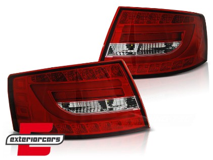 LED stražnja svjetla LedBar dizajn (crvena/kristal) / Audi A6 C6 4F limuzina (2004-07.2008), LDAUC0