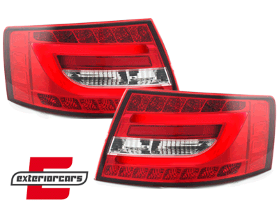 LED stražnja svjetla LedBar dizajn (crvena/kristal) / Audi A6 C6 4F limuzina (2004-07.2008), LDAUC5