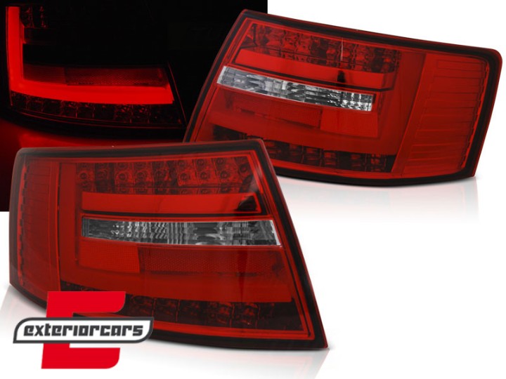 LED stražnja svjetla LedBar dizajn (crvena/kristal) / Audi A6 C6 4F limuzina (2004-07.2008), LDAUG2