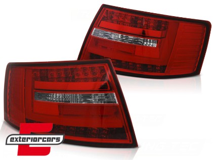 LED stražnja svjetla LedBar dizajn (crvena/kristal) / Audi A6 C6 4F limuzina (2004-07.2008), LDAUG2