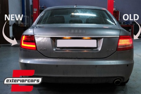 LED stražnja svjetla LedBar dizajn (crvena/smoke) / Audi A6 C6 4F limuzina (2004-07.2008), LDAUG3