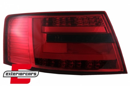 LED stražnja svjetla LedBar dizajn (crvena/smoke) / Audi A6 C6 4F limuzina (2004-07.2008), LDAUG6