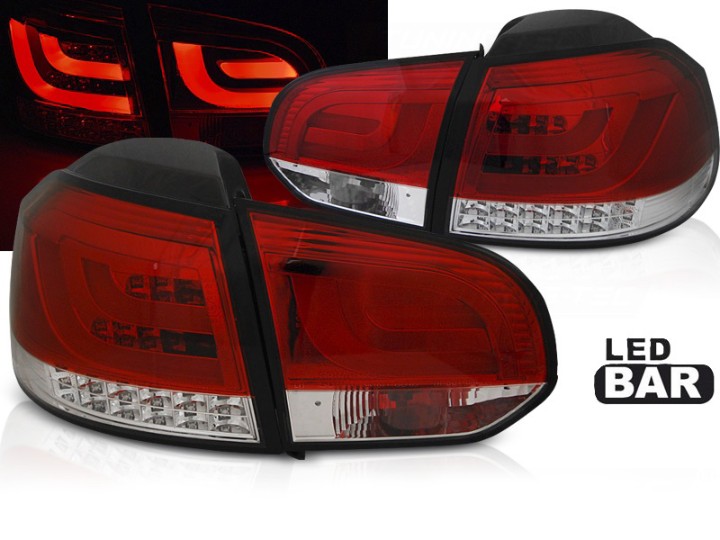 LED stražnja svjetla LedBar LED žmigavci (crvena/kristal) / Volkswagen Golf VI (2008-2013), LDVWM8